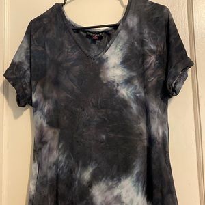 Women’s soft tye dye vneck maxi dress grey/blue